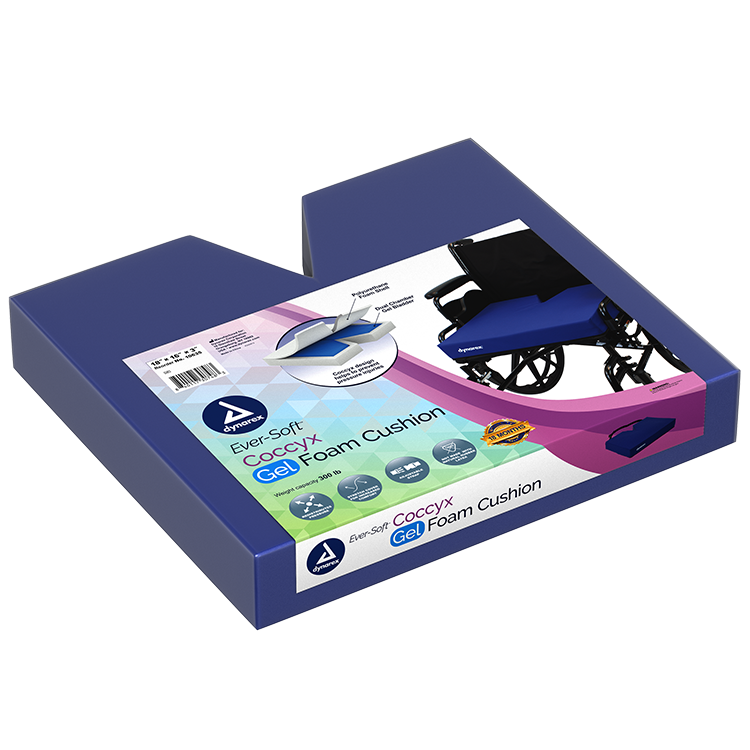 Ever-Soft Coccyx Gel-Foam Cushion, 18" x 16" x 3", Single, 1 Quantity per Box (Image for Reference Only – May Not Reflect Exact Size)