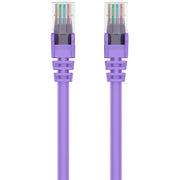 Belkin RJ45 Category 6 Snagless Patch Cable, 12 ft, 1 Each, Purple, Gold-Plated Connectors, 24 AWG