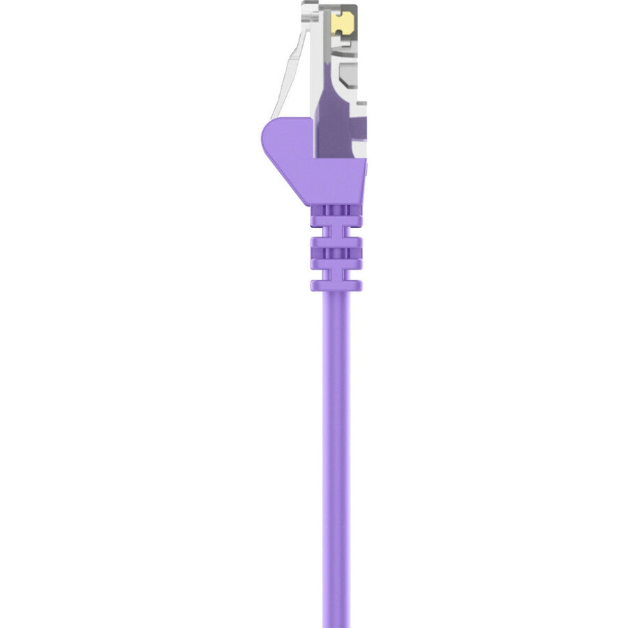 Belkin RJ45 Category 6 Snagless Patch Cable, 12 ft, 1 Each, Purple, Gold-Plated Connectors, 24 AWG