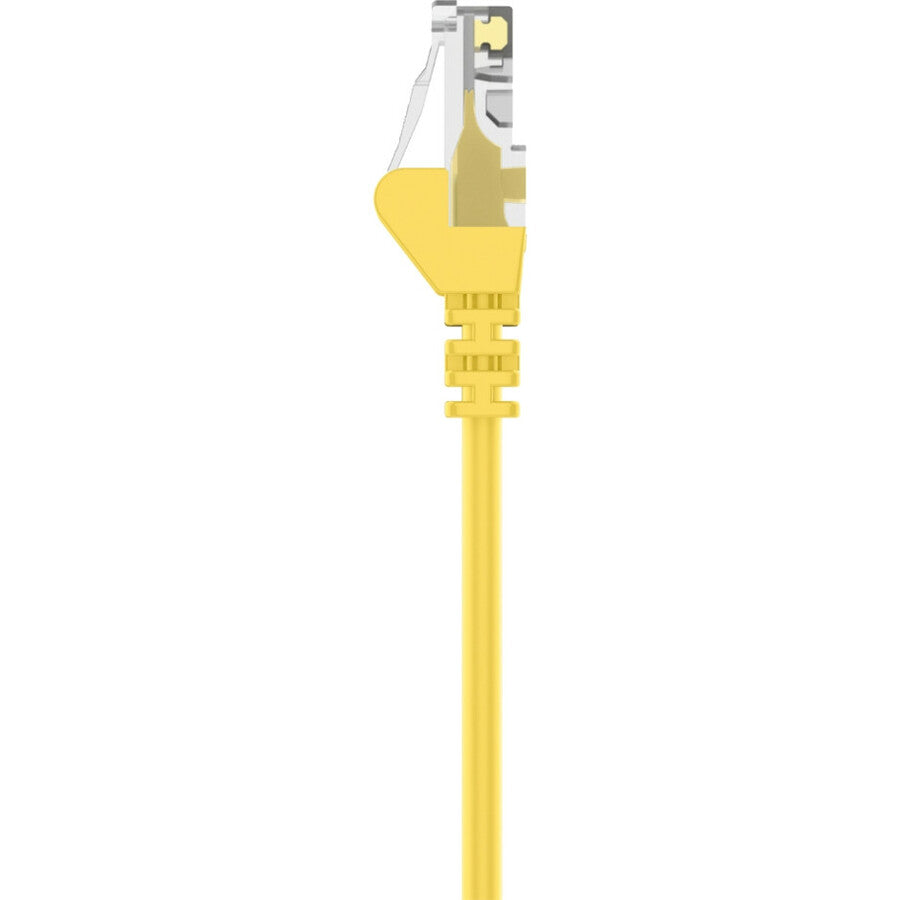Belkin RJ45 Category 6 Snagless Patch Cable, 12 ft, Gold-Plated Connectors, 24 AWG, Yellow, 1 Each