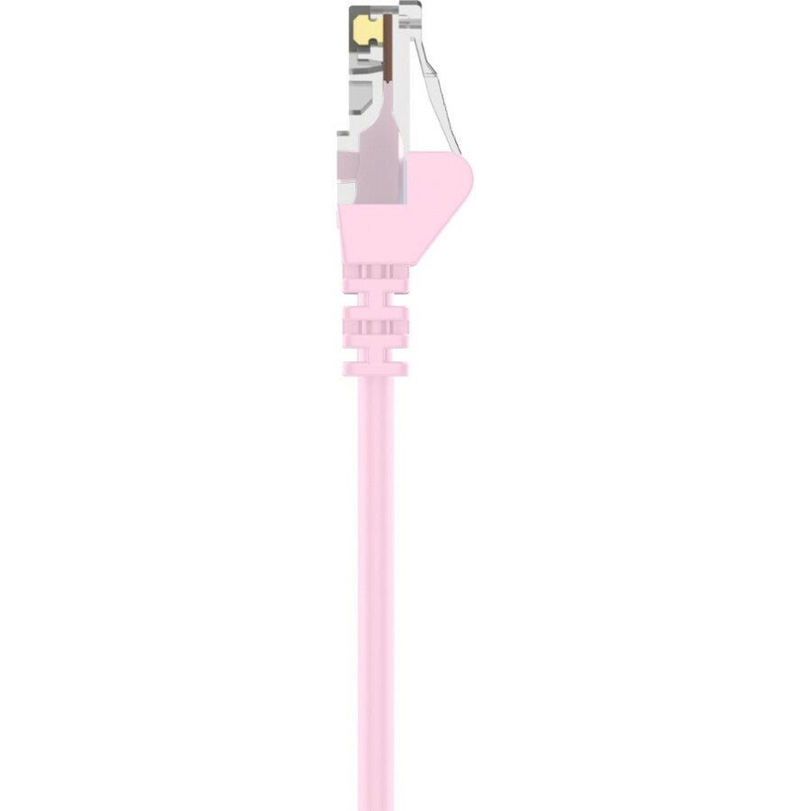 Belkin RJ45 Category 6 Snagless Patch Cable, 75 ft, Pink, Gold-Plated Connectors, 24 AWG, 1 Each