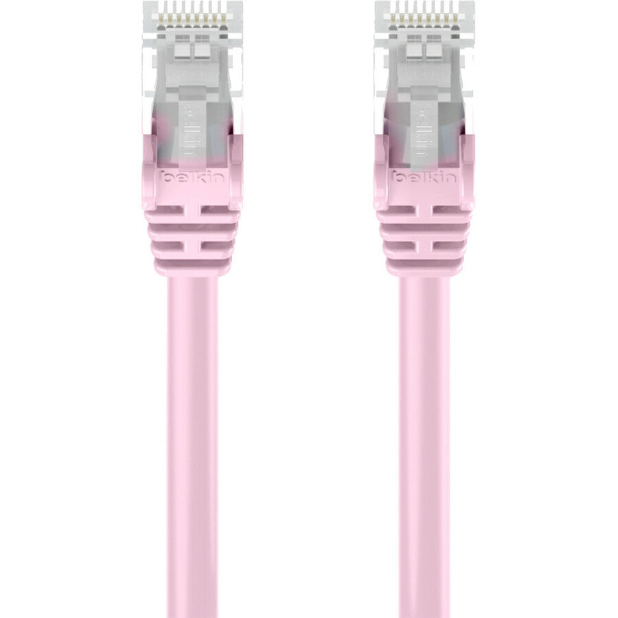 Belkin RJ45 Category 6 Snagless Patch Cable, 75 ft, Pink, Gold-Plated Connectors, 24 AWG, 1 Each