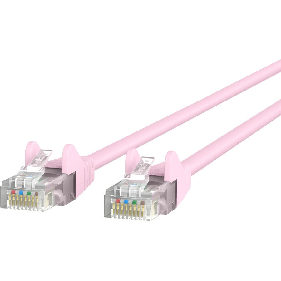 Belkin RJ45 Category 6 Snagless Patch Cable, 75 ft, Pink, Gold-Plated Connectors, 24 AWG, 1 Each