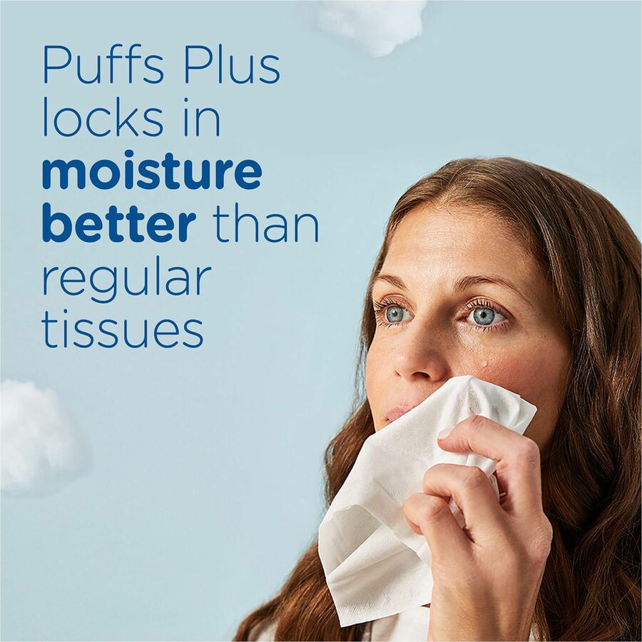 Puffs Plus Lotion Facial Tissue - 2 Ply - 8.20" Width x 8.40" Length - White - 124/Box - 6 / Pack