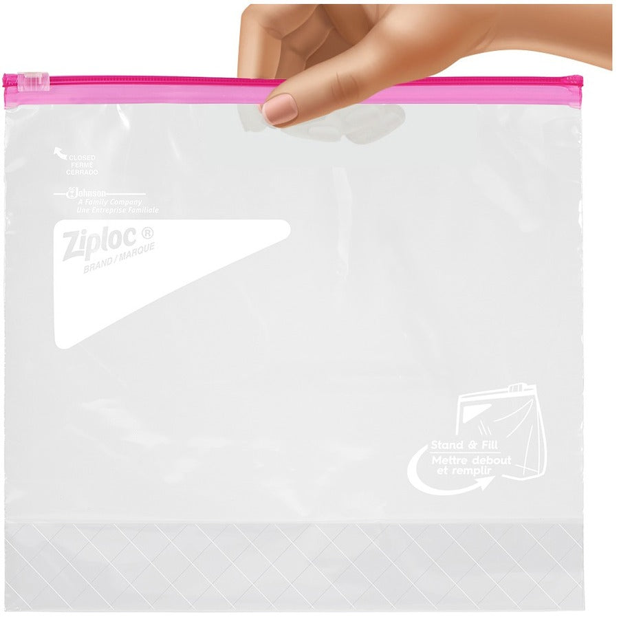 Ziploc&reg; Gallon Storage Slider Bags - Large Size - 2.63" Length x 10.56" Width x 9.50" Depth - Sliding Closure - Blue - Food, Supplies - 68 / Box