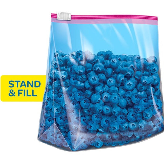 Ziploc&reg; Gallon Storage Slider Bags - Large Size - 2.63" Length x 10.56" Width x 9.50" Depth - Sliding Closure - Blue - Food, Supplies - 68 / Box