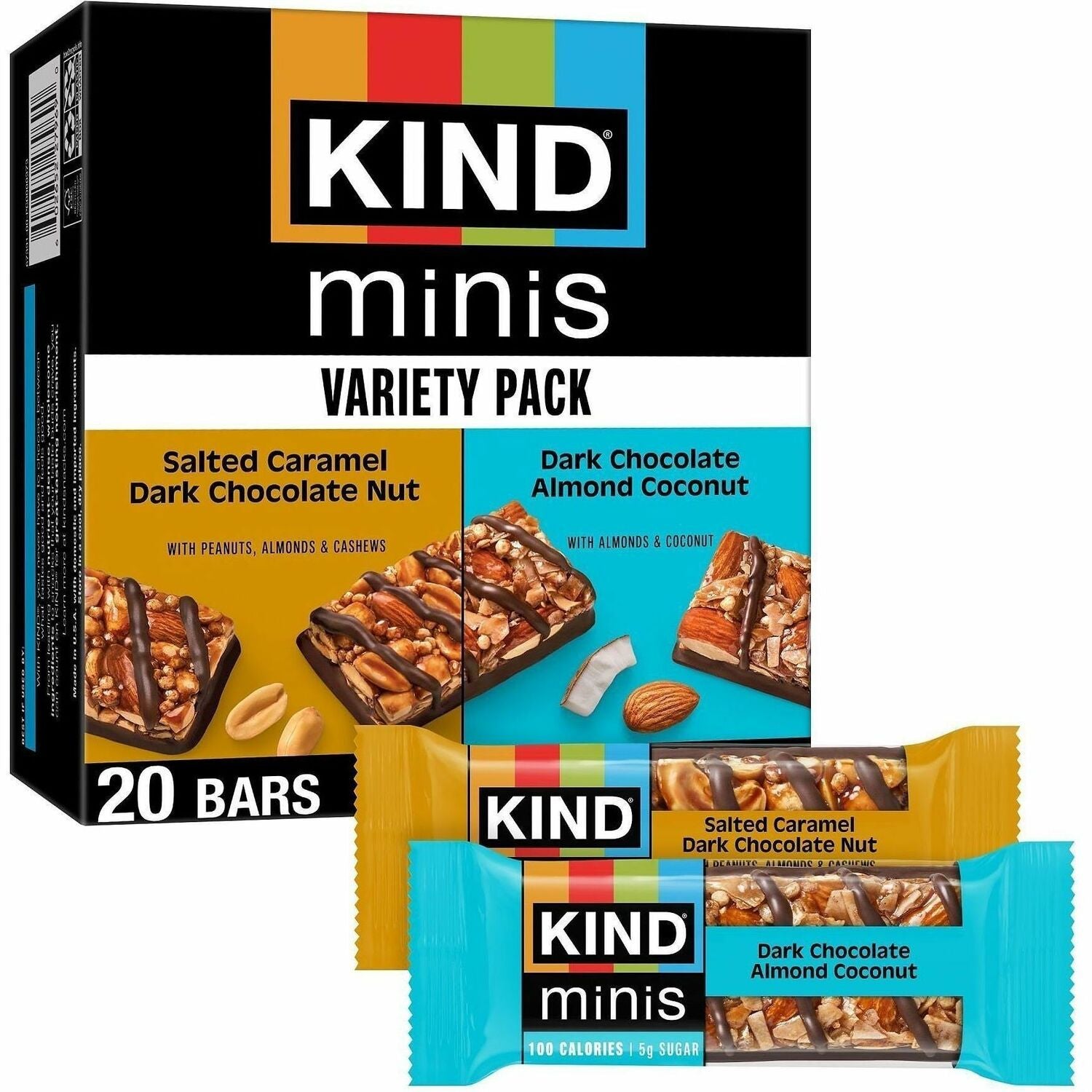 Trans Fat Free, Gluten-free, Low Glycemic, Low Sodium - Salted Caramel Dark Chocolate Nut, Dark Chocolate Almond Coconut - 0.70 oz - 1 Pack
