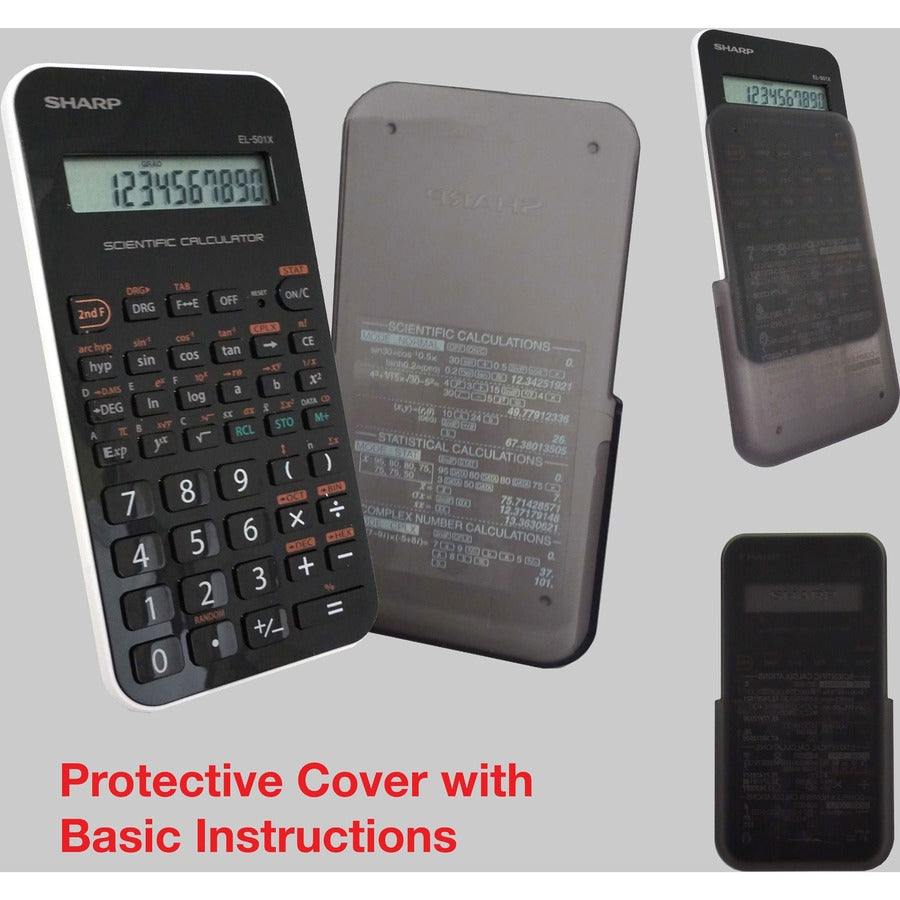146 Functions - Battery Powered, Large LCD, Durable, Hard Case - 1 Line(s) - 10 Digits - LCD - Battery Powered - 2 x LR1130 - 5.1" Height x 3.1" Width x 0.5" Depth - Black, White - 1 Each