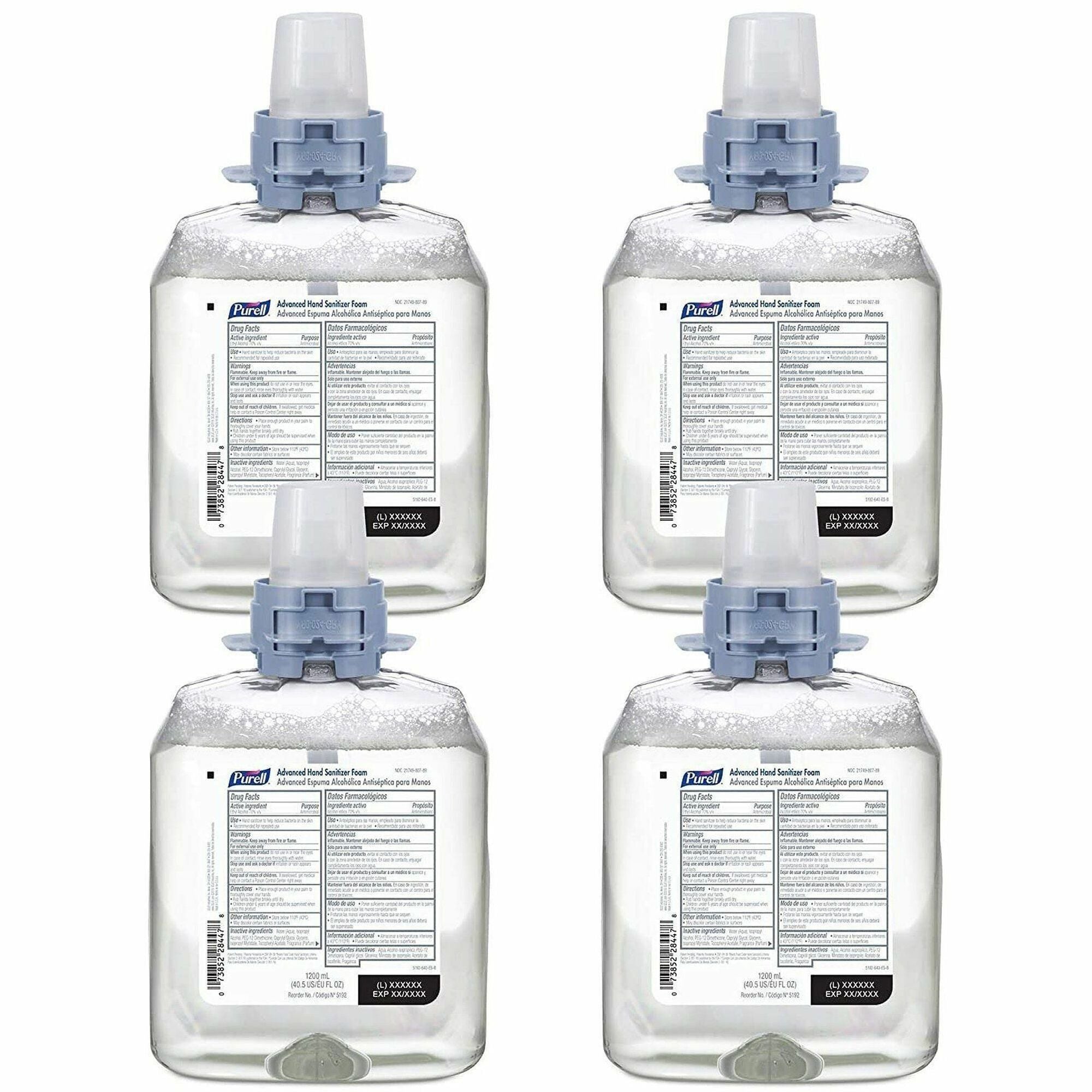 PURELL&reg; Hand Sanitizer Foam Refill - 1.27 quart - Kill Germs - Hand - Moisturizing - Clear - 4 / Carton
