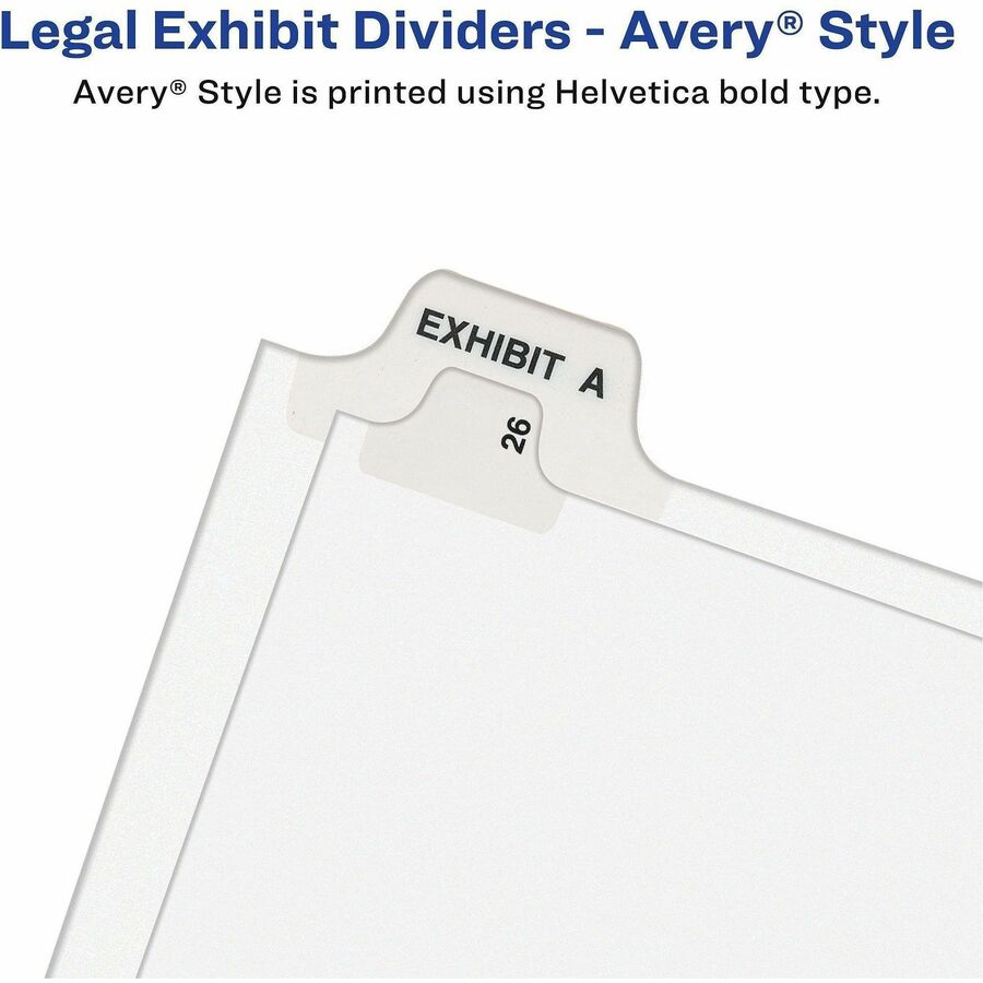 Avery Standard Collated Legal Dividers, 25 Dividers per Set, Side Tabs 201-225, Letter Size, White, Rip Proof, Reinforced, Pre-printed, Double-sided, Unpunched, 8.5" x 11", 1 Set