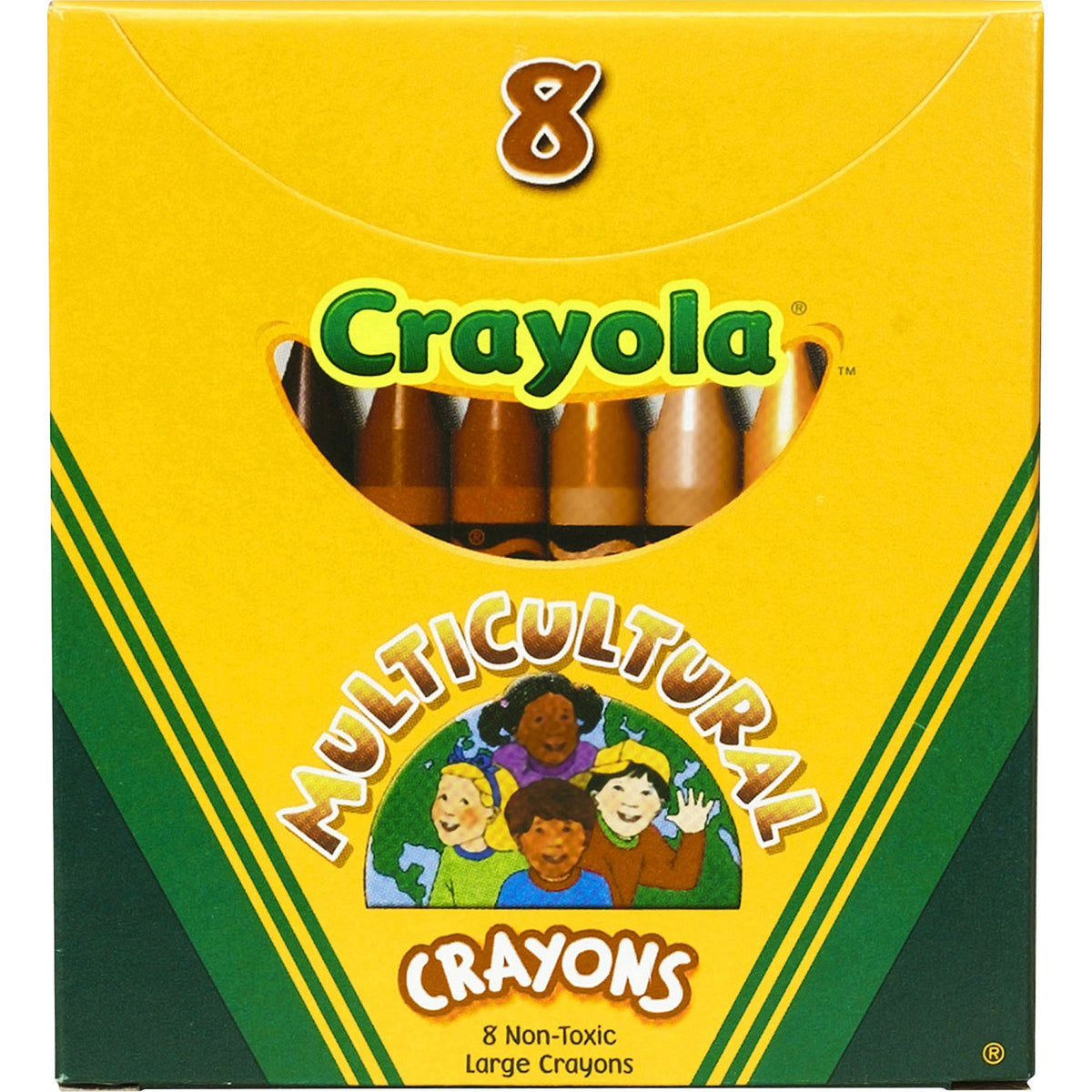 Crayola Large Washable Crayons-Multicultural 8/Pkg