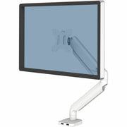 Fellowes Platinum Mounting Arm for Monitor - White - Height Adjustable - 1 Display(s) Supported - 32" to 40" Screen Support - 17.64 lb Load Capacity - 75 x 75, 100 x 100 - VESA Mount Compatible - 1 Each