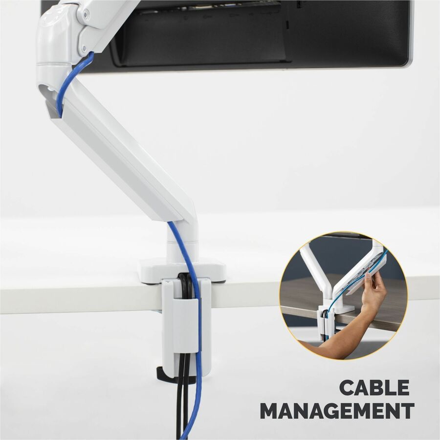 Fellowes Platinum Mounting Arm for Monitor - White - Height Adjustable - 1 Display(s) Supported - 32" to 40" Screen Support - 17.64 lb Load Capacity - 75 x 75, 100 x 100 - VESA Mount Compatible - 1 Each