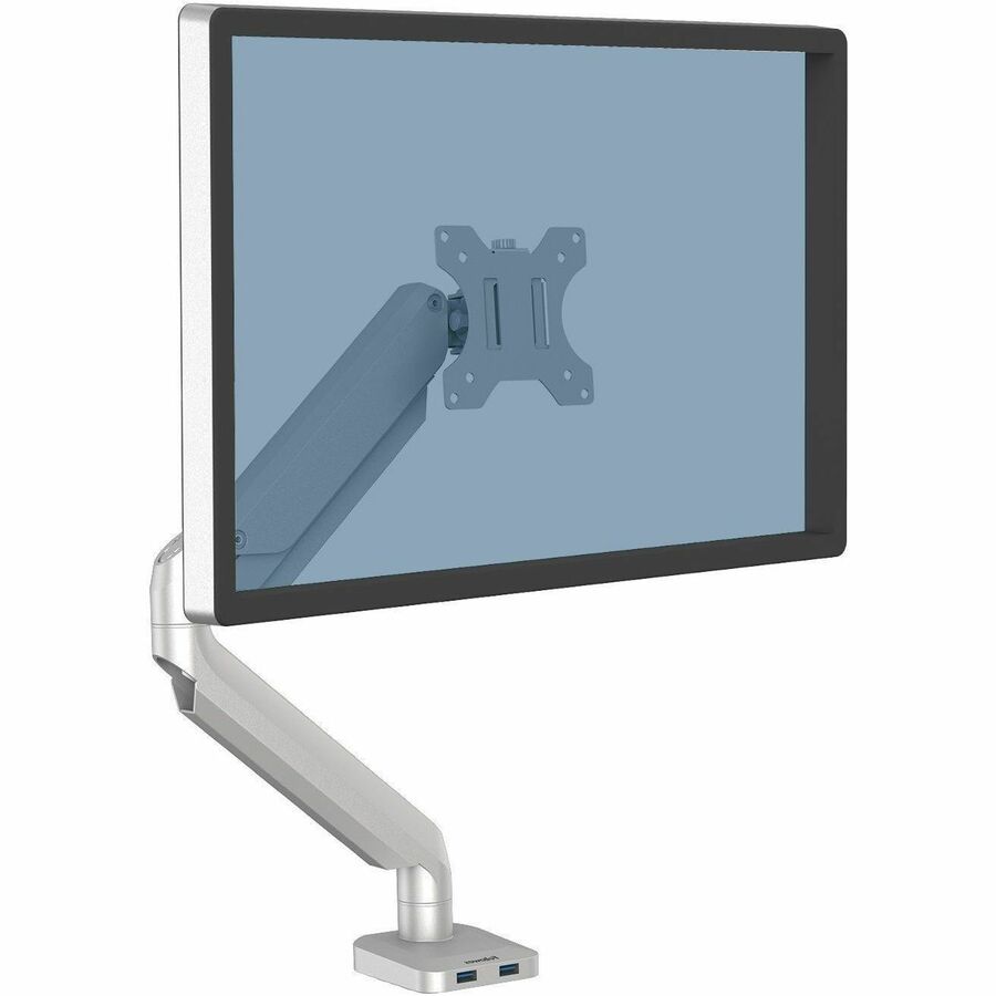 Fellowes Platinum Mounting Arm for Monitor - Silver - 1 Display(s) Supported - 27" Screen Support - 20 lb Load Capacity - 1 Each