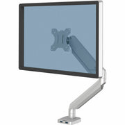 Fellowes Platinum Mounting Arm for Monitor - Silver - 1 Display(s) Supported - 27" Screen Support - 20 lb Load Capacity - 1 Each