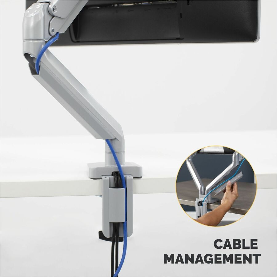 Fellowes Platinum Mounting Arm for Monitor - Silver - 1 Display(s) Supported - 27" Screen Support - 20 lb Load Capacity - 1 Each