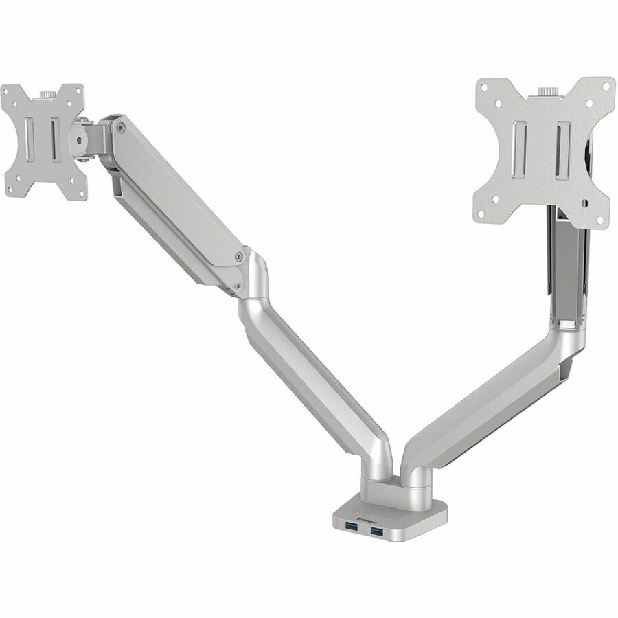 Fellowes Platinum Mounting Arm for Monitor - Silver - 2 Display(s) Supported - 27" Screen Support - 40 lb Load Capacity - 1 Each