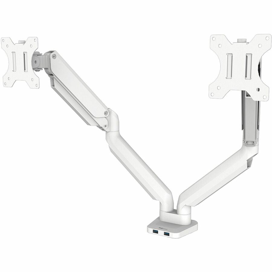 Fellowes Platinum Mounting Arm for Monitor - White - Height Adjustable - 2 Display(s) Supported - 32" to 40" Screen Support - 35.27 lb Load Capacity - 75 x 75, 100 x 100 - VESA Mount Compatible - 1 Each