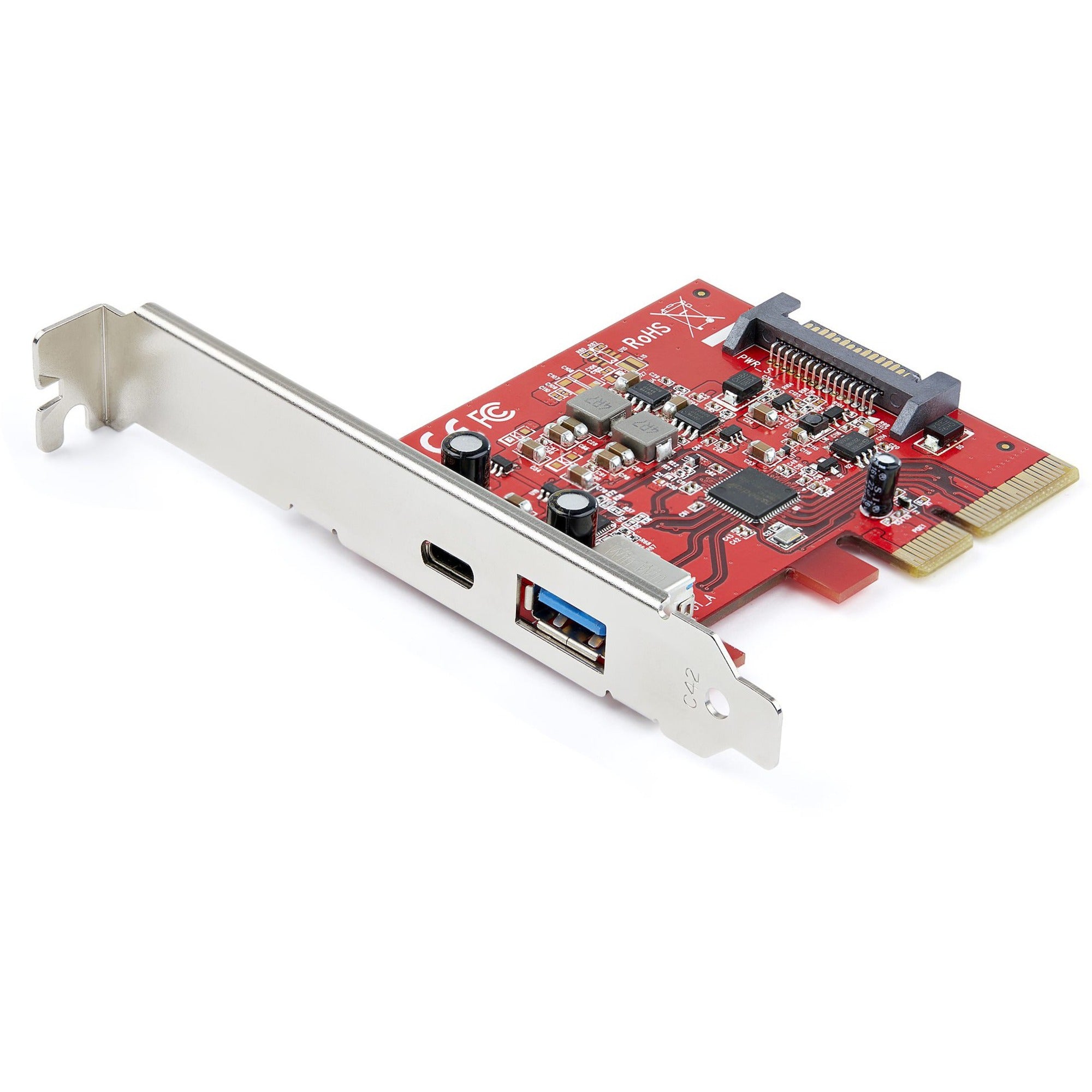 StarTech.com USB Adapter - PCI Express x4 - Plug-in Card - 2 USB Port(s) - 1 SATA Port(s) - UASP Support - PC, Mac, Linux
