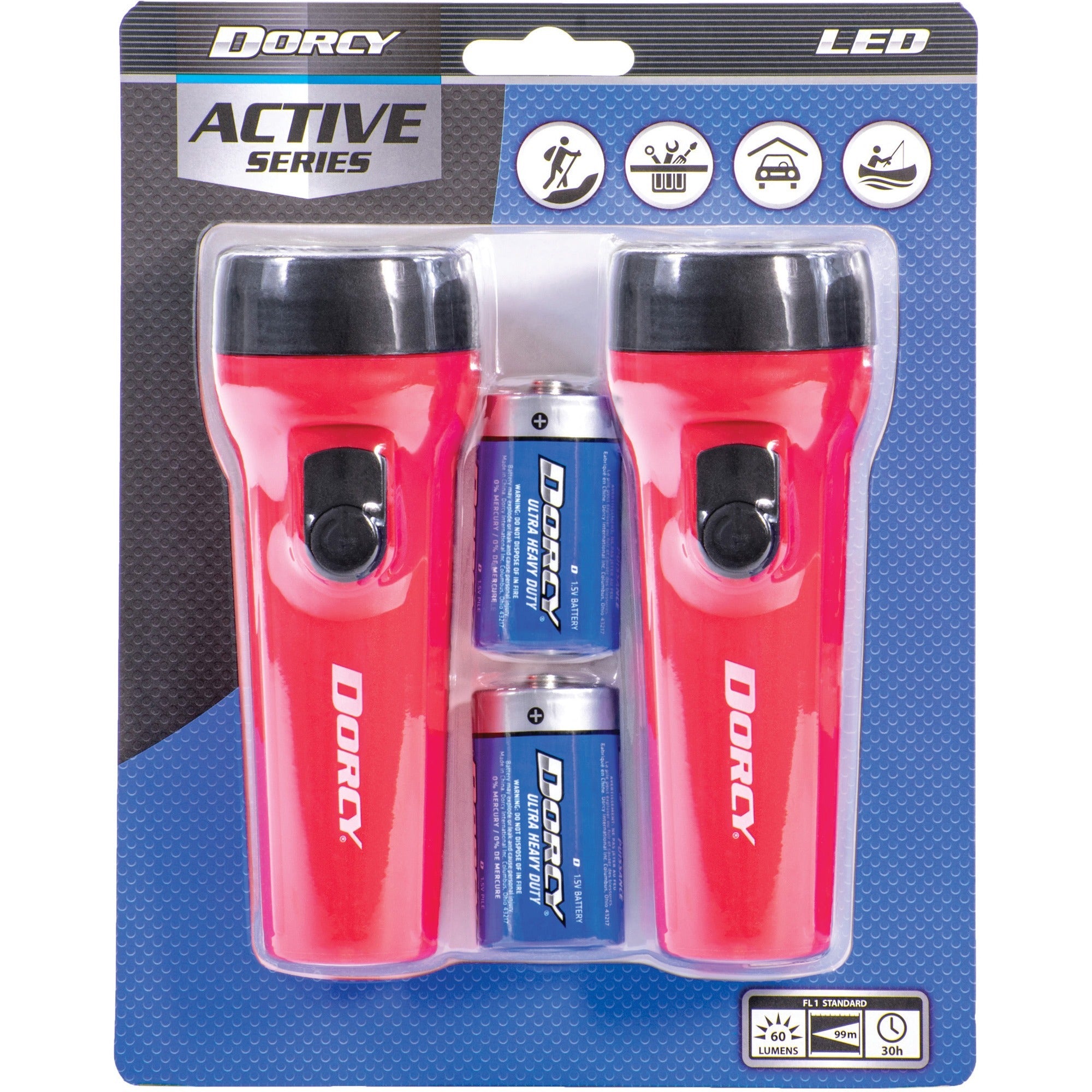 LED - 1 x D - Battery - Plastic - Weather Resistant - Blue - 1 Pack