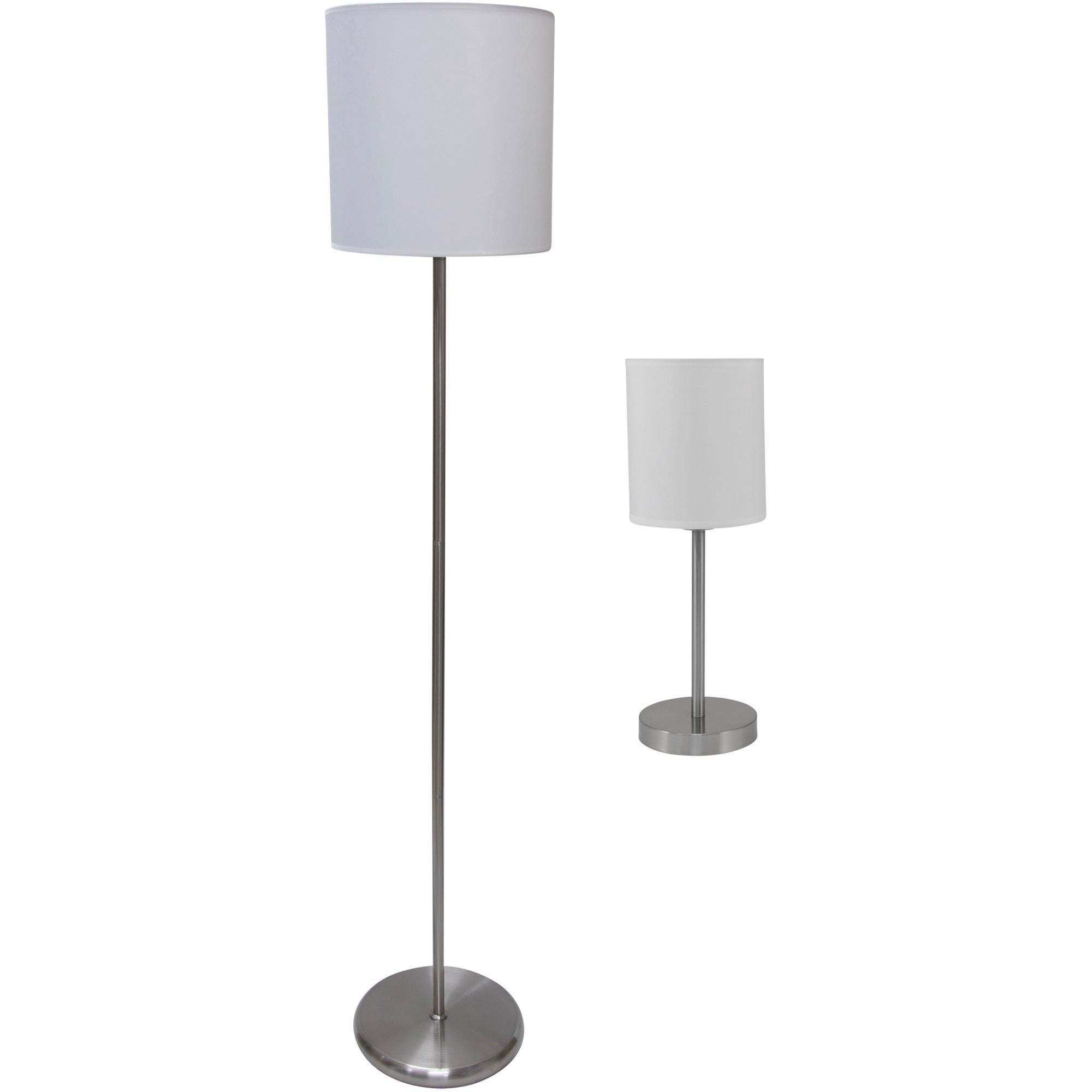 13 W CFL, LED Bulb - Silver - Steel - Floor-mountable, Desk Mountable - Silver, White