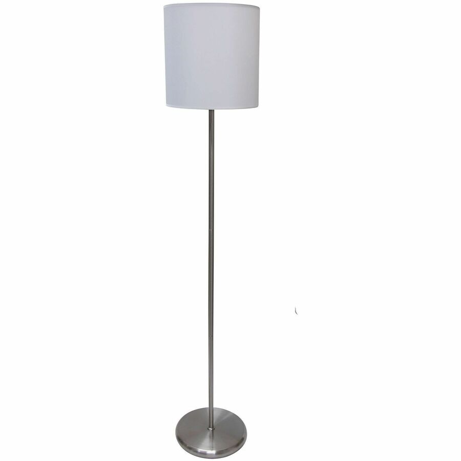 13 W CFL, LED Bulb - Silver - Steel - Floor-mountable, Desk Mountable - Silver, White
