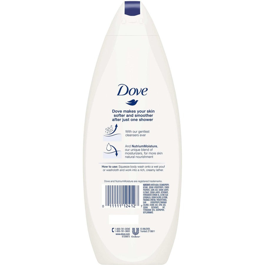Dove Deep Moisture Body Wash - 11.97 fl oz - 12 oz - Bottle Dispenser - Body - Moisturizing - White - Sulfate-free, pH Balanced, Rich Lather - 6 / Carton