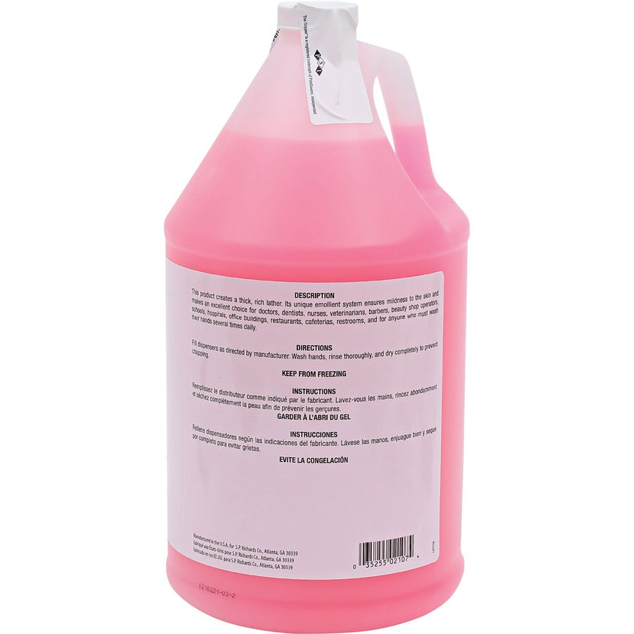 Genuine Joe Pink Lotion Soap - 1 gal - Pump Bottle Dispenser - Hand, Skin - Pink - Rich Lather - 1 Each