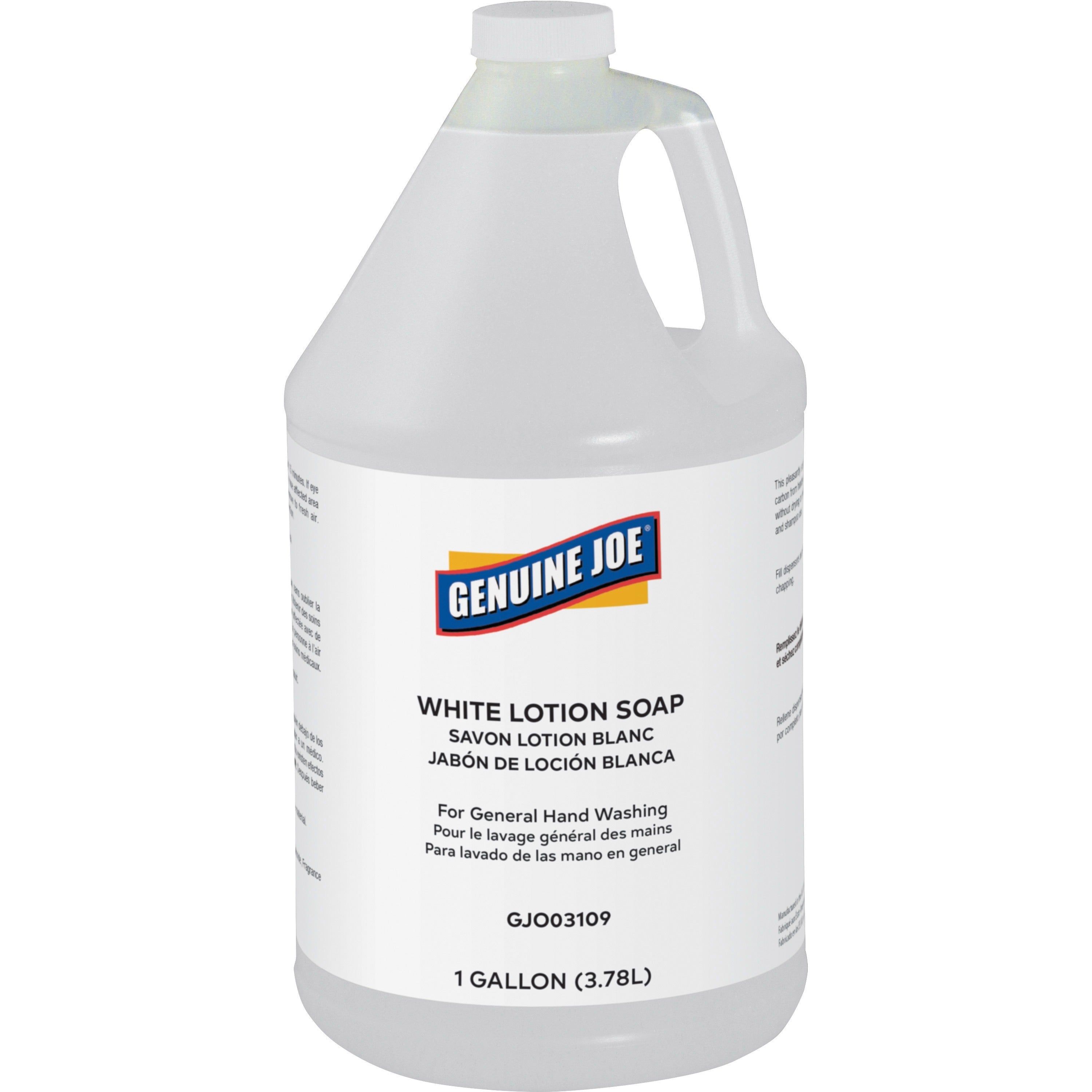 Genuine Joe Lotion Soap - 1 gal - Grease Remover, Grime Remover, Dirt Remover, Ink Remover, Oil Remover, Carbon Remover - Hand, Skin - White - Pleasant Scent - 1 Each