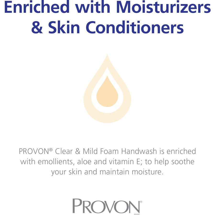 Provon ADX-7 Clear & Mild Foam Handwash - Fragrance-free Scent - 23.67 fl oz - Pump Bottle Dispenser - Kill Germs - Hand - Moisturizing - Clear - Rich Lather, Dye-free, Bio-based - 1 Each