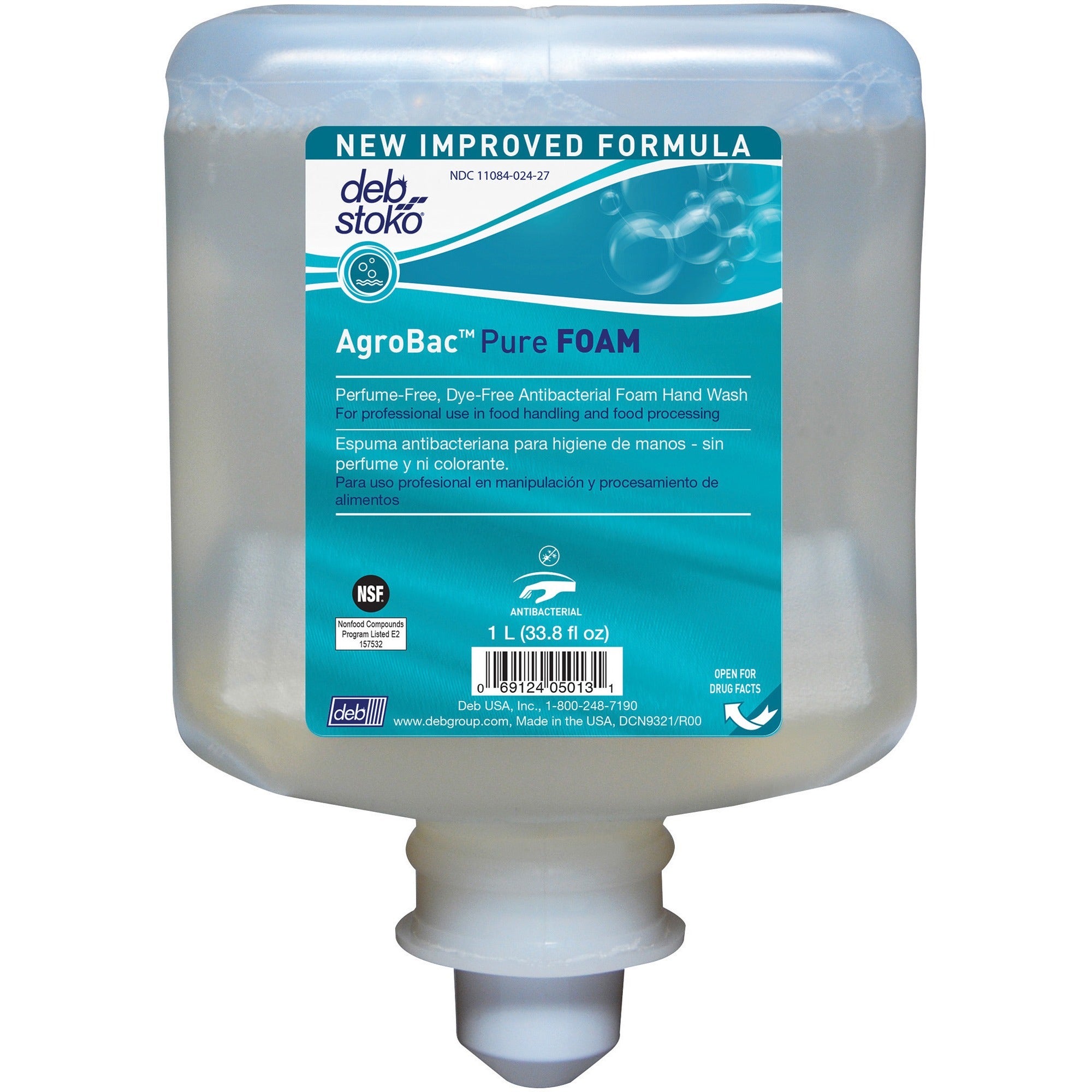 1.06 quart - Bacteria Remover - Hand - Antibacterial - Clear - Triclosan-free, Fragrance-free, Dye-free, Hygienic - 6 / Carton