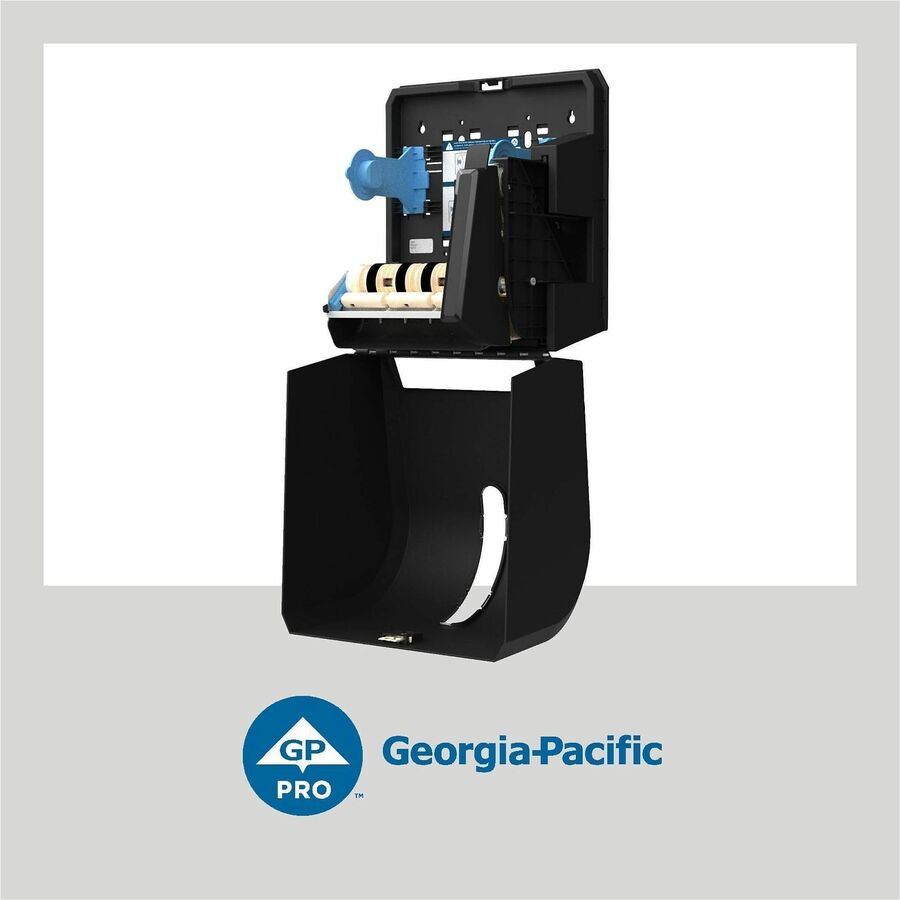 Roll Dispenser - 14.3" Height x 12.8" Width x 10.5" Depth - Black - Hygienic, Durable, See Through Window - 1 Carton
