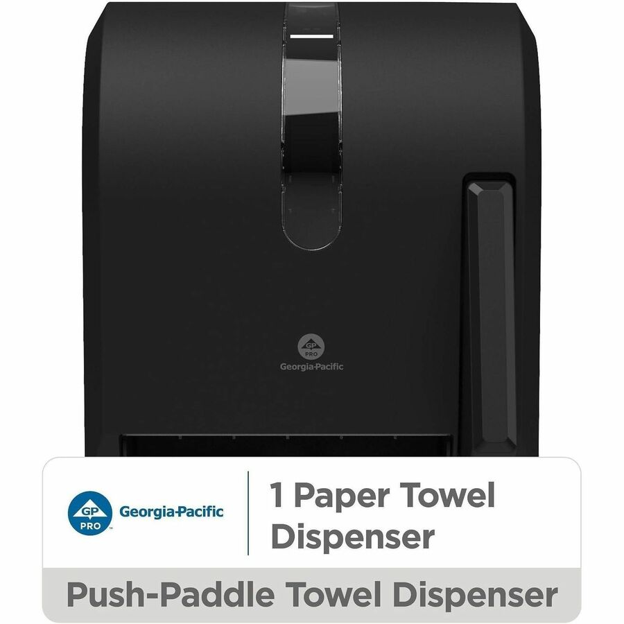 Roll Dispenser - 14.3" Height x 12.8" Width x 10.5" Depth - Black - Hygienic, Durable, See Through Window - 1 Carton