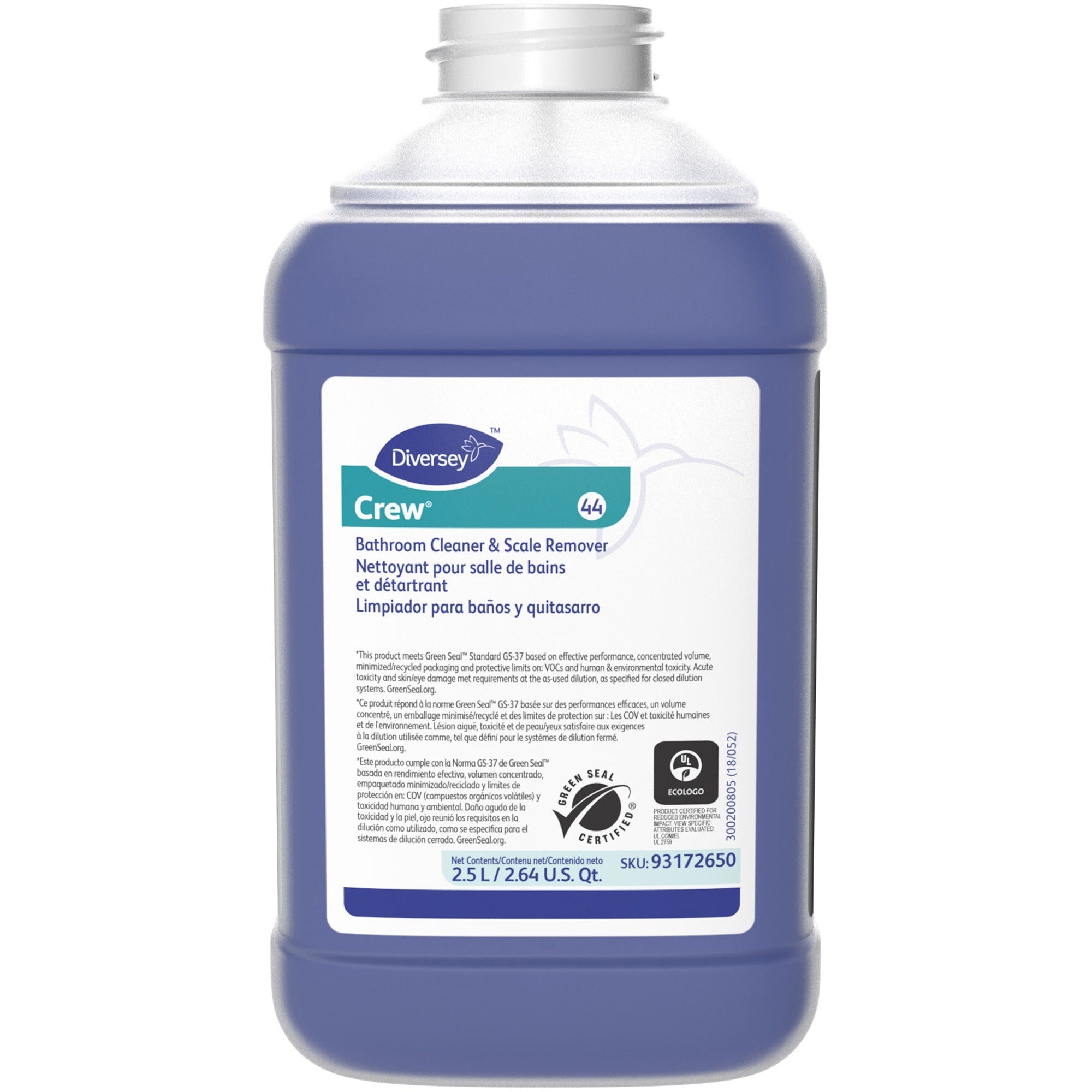 84.5 fl oz (2.6 quart) - Fresh Clean Scent - Non-corrosive, Streak-free - Purple - 2 / Carton