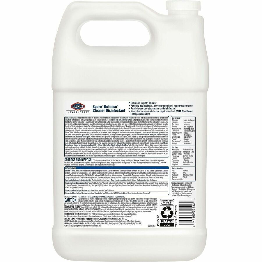 Ready-To-Use - 128 fl oz (4 quart) - Low Odor, Antibacterial, Closed System - White Bottle - 1 Each