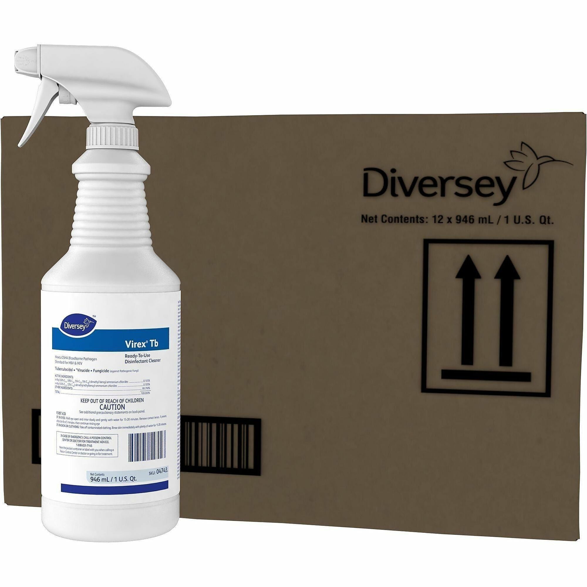 Ready-To-Use - 32 fl oz (1 quart) - Lemon Scent - Deodorize, Fast Acting - White - 12 / Carton