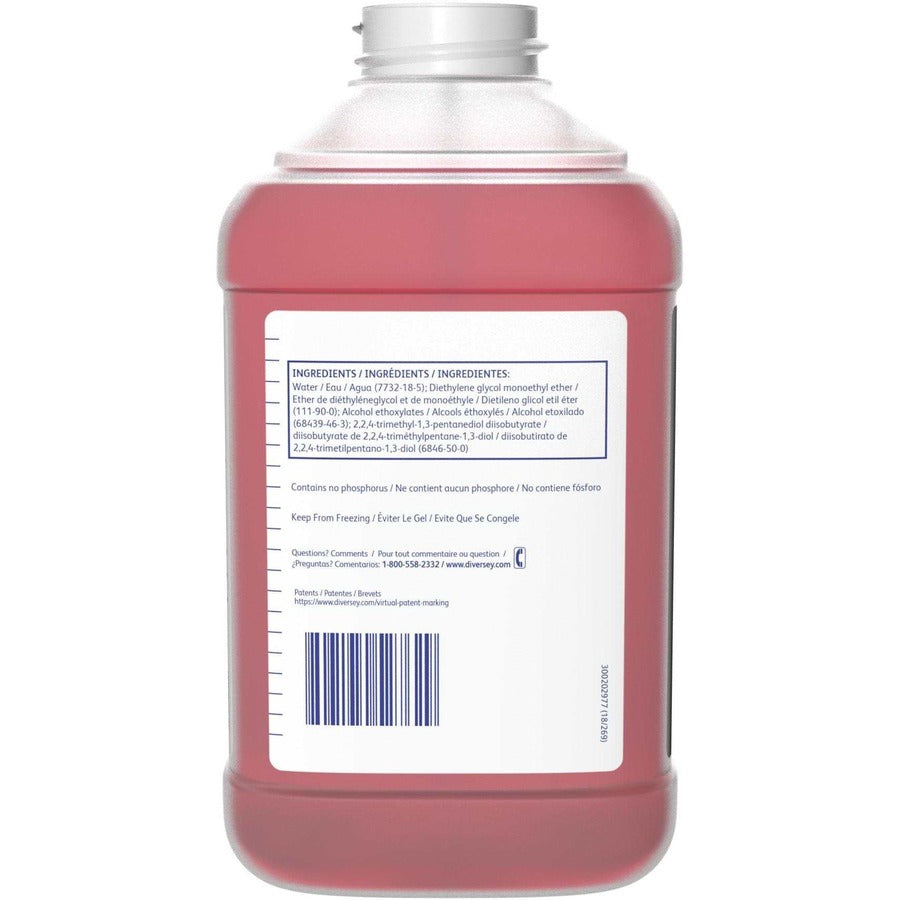 Diversey Floor Cleaner/Maintainer - 32 fl oz (1 quart) - Sweet Scent - Fast Acting, Quick Drying - Red - 6 / Carton