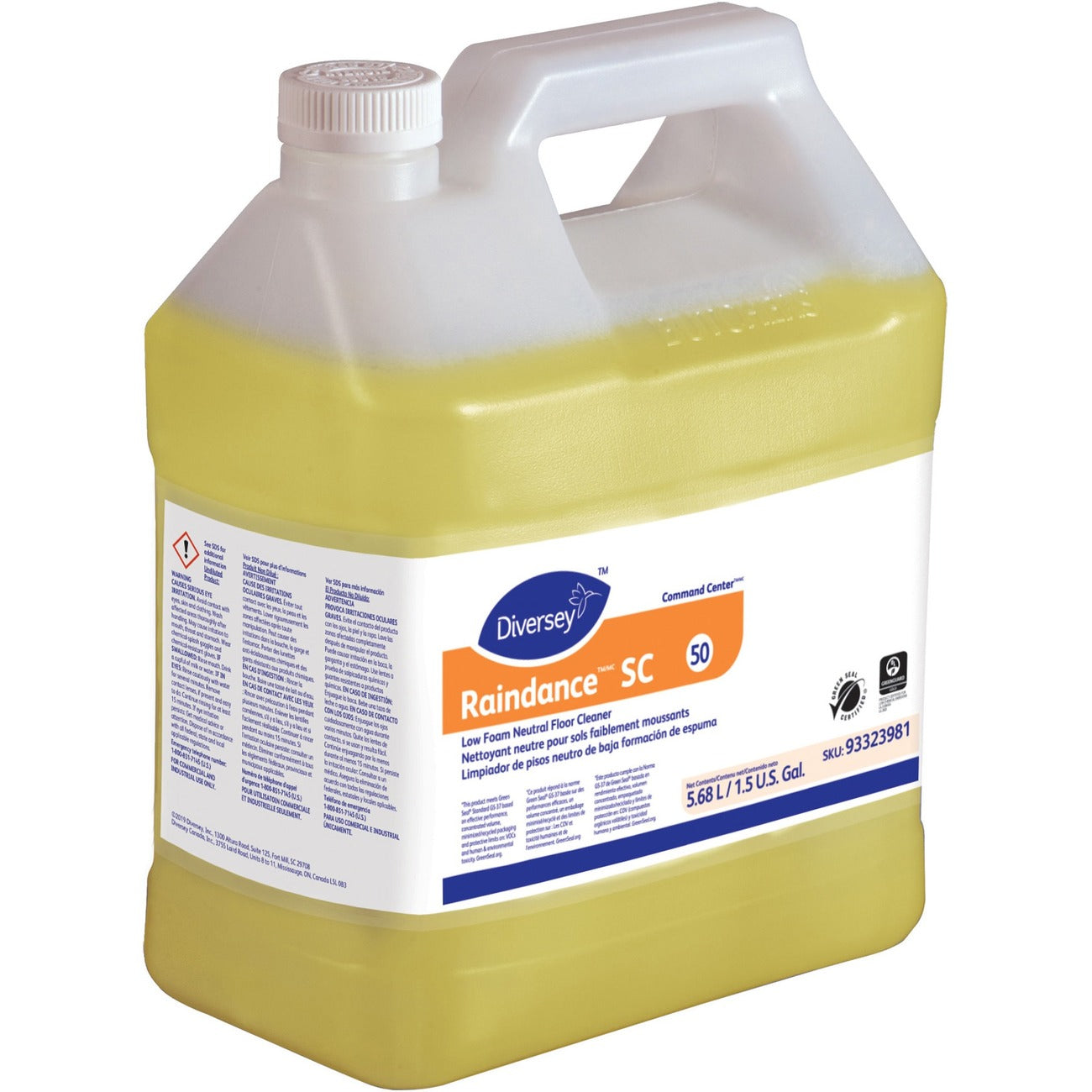 Concentrate - 192 fl oz (6 quart) - Floral Scent - Low Foaming, Non Alkaline - Yellow - 2 / Carton