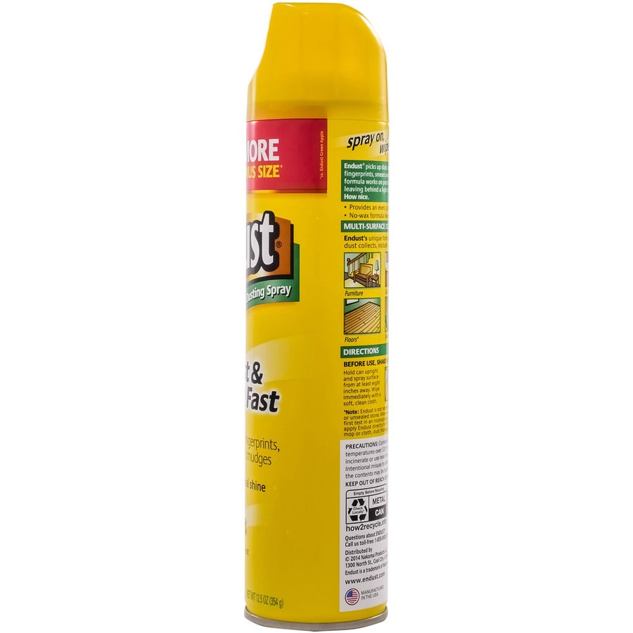 Diversey ENDUST Lemon Dust & Clean Spray - Ready-To-Use - 12.50 oz (0.78 lb) - Lemon Zest Scent - Hypoallergenic, Fragrance-free, Fast Acting, Silicon-free, Easy to Use, Residue-free - Clear - 1 Each