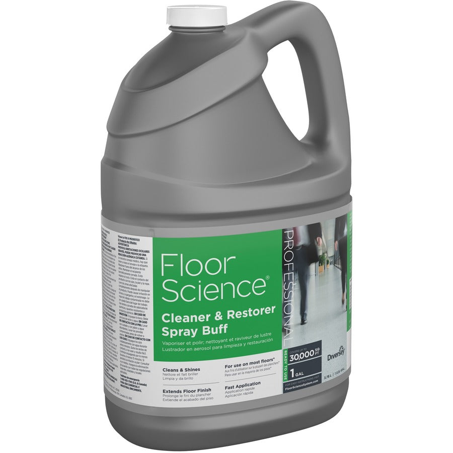 Diversey Floor Science Cleaner Spray Buff - Ready-To-Use - 128 fl oz (4 quart) - Characteristic Scent - Durable - Straw - 1 Each