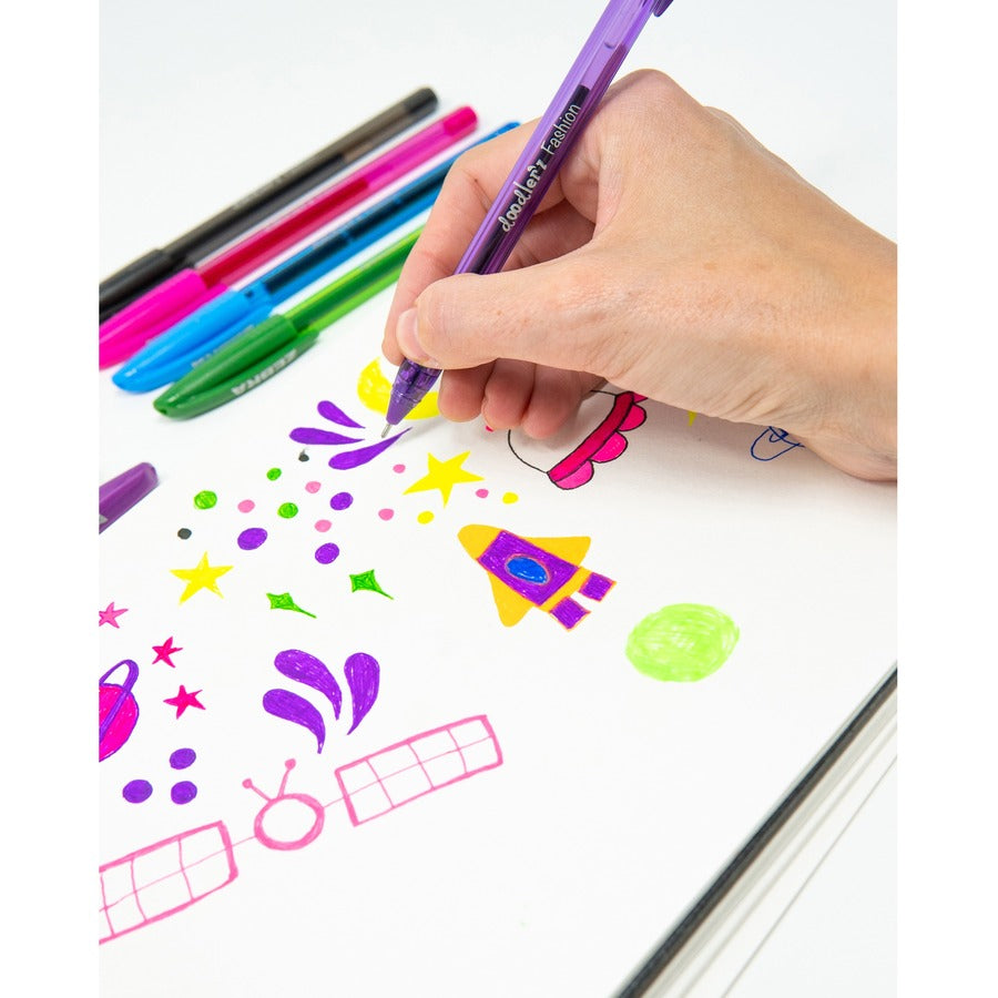 1 mm Bold Pen Point - Assorted Neon Ink - Gel-based, Water Based - Translucent Barrel - 1 Pack