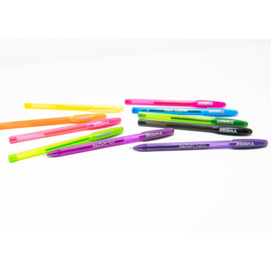 1 mm Bold Pen Point - Assorted Neon Ink - Gel-based, Water Based - Translucent Barrel - 1 Pack