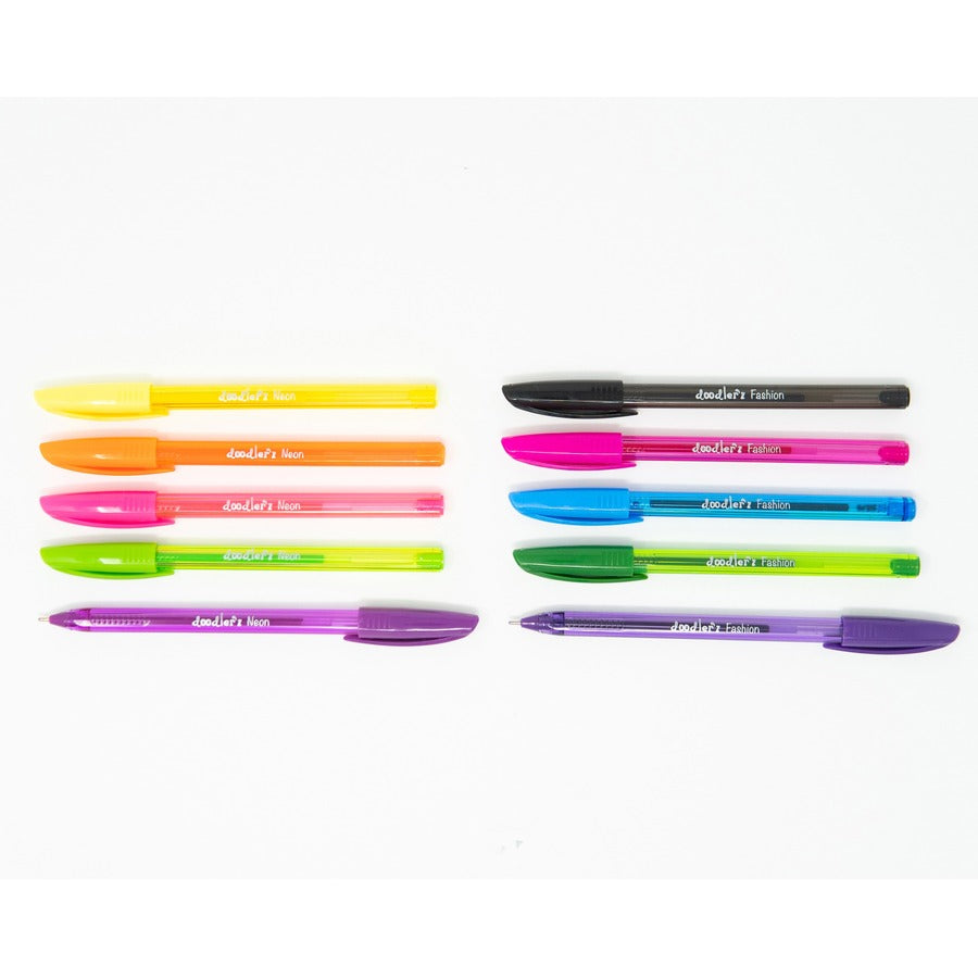 1 mm Bold Pen Point - Assorted Neon Ink - Gel-based, Water Based - Translucent Barrel - 1 Pack