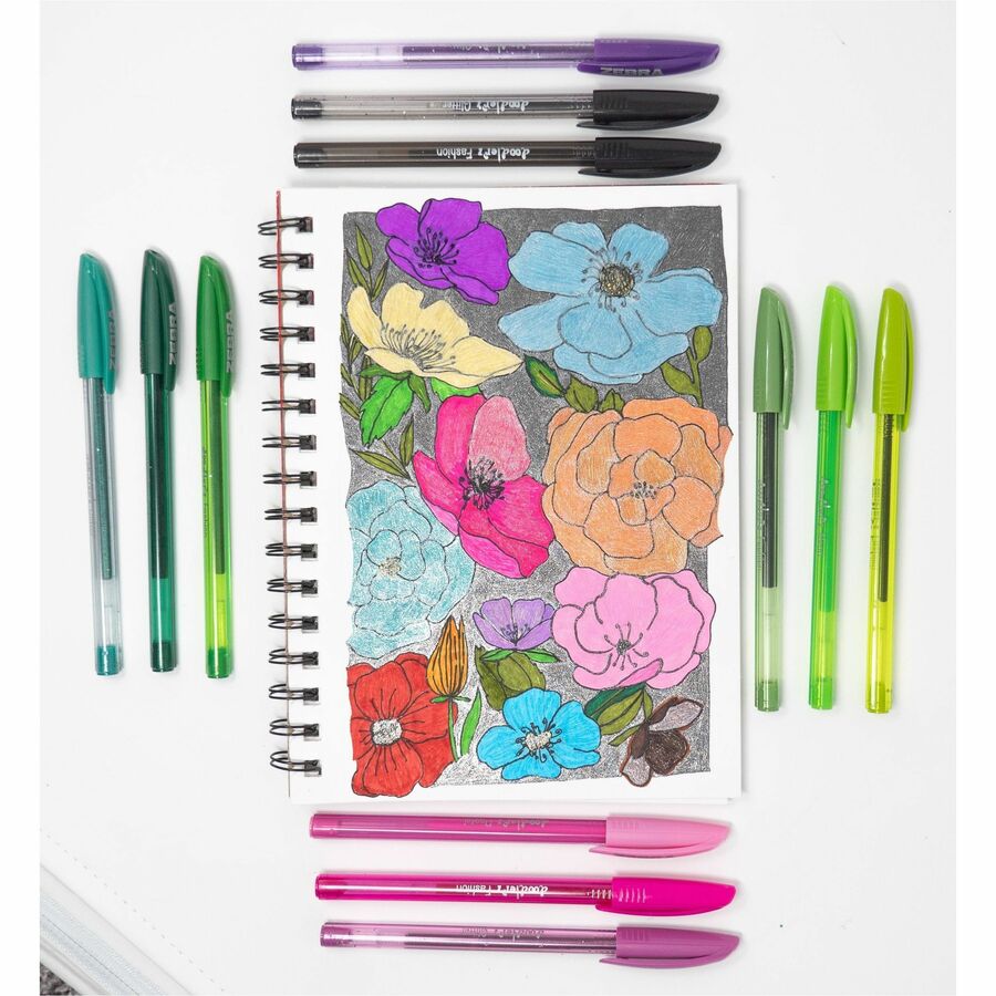 1 mm Bold Pen Point - Assorted Neon Ink - Gel-based, Water Based - Translucent Barrel - 1 Pack