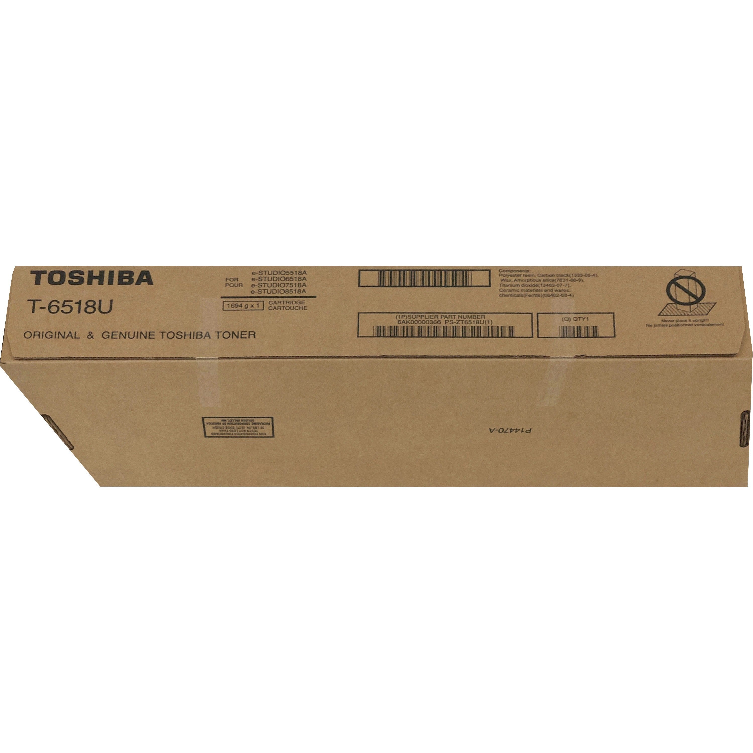 Toshiba Original Laser Toner Cartridge, Black, 1 Each, 106,600 Page Yield