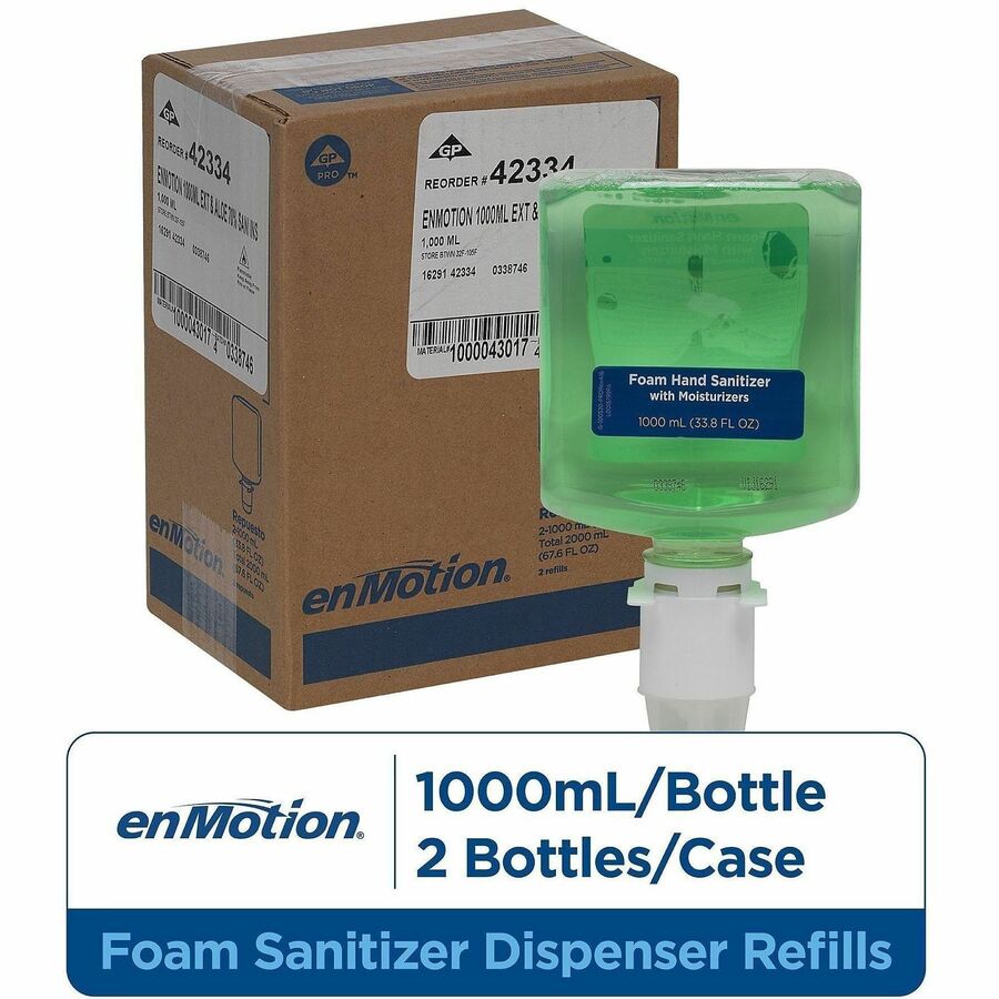 enMotion Hand Sanitizer Foam Refill - 1.06 quart - Kill Germs, Bacteria Remover - Hand - Moisturizing - Green - Quick Drying - 1 Each