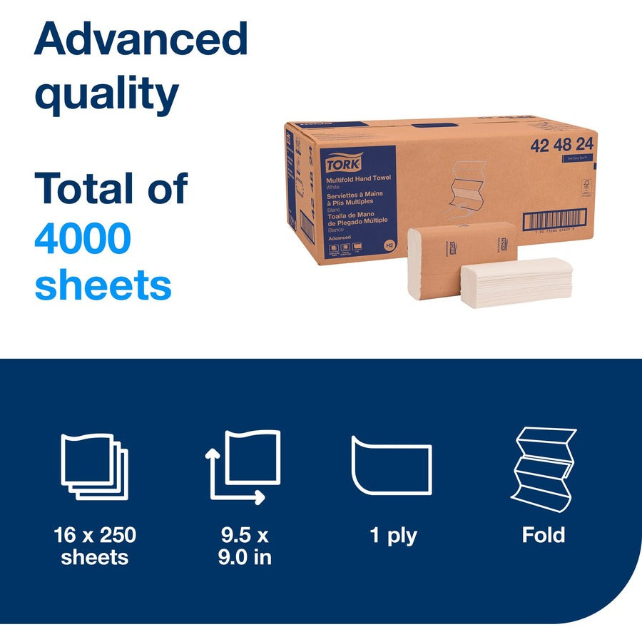 1 Ply - Multifold - White - 250/Bundle - 16 / Carton