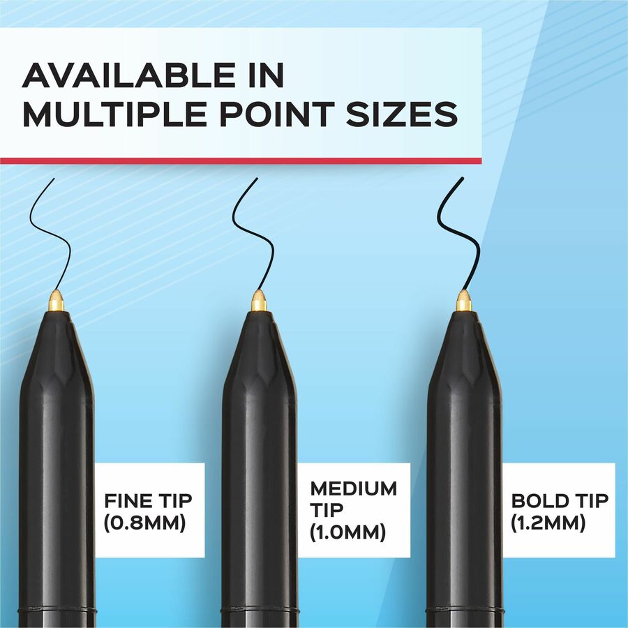 Paper Mate Write Bros. Ballpoint Stick Pens - Medium Pen Point - Black Ink - Black Barrel - 1 Dozen
