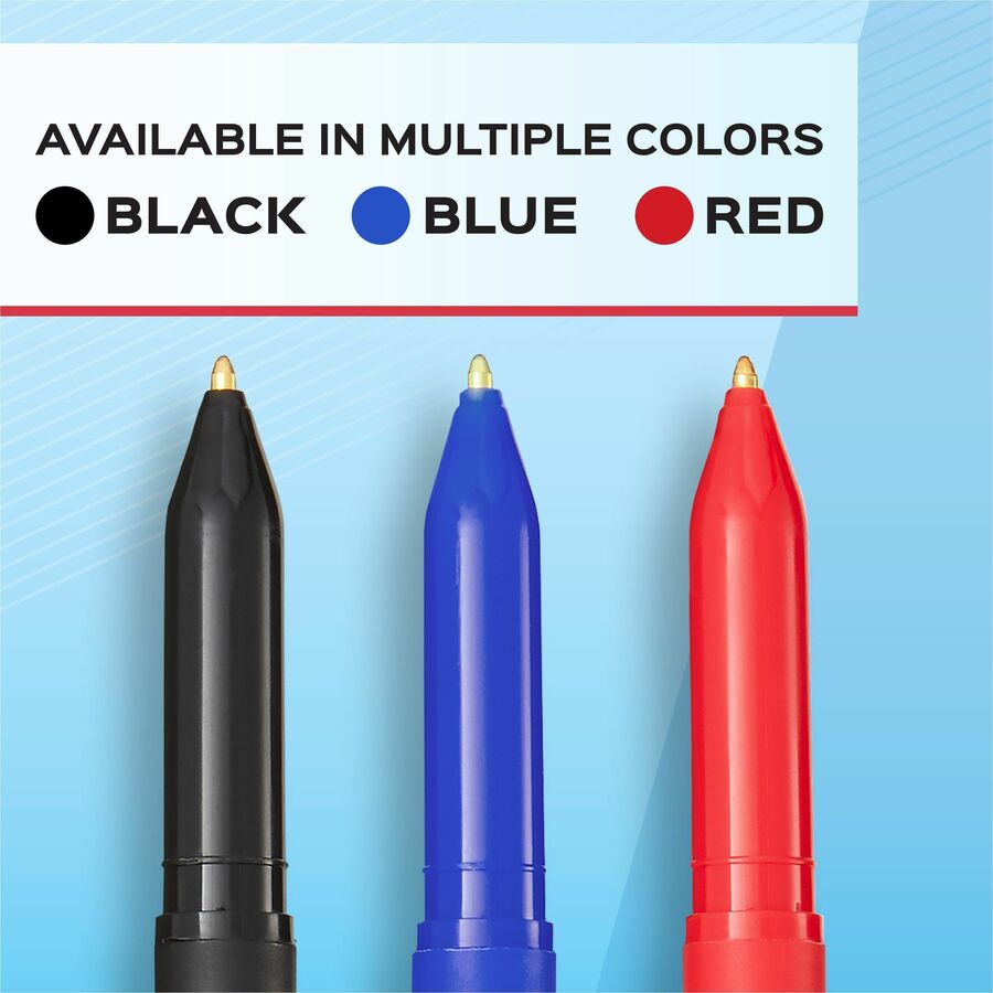 Paper Mate Write Bros. Ballpoint Stick Pens - Medium Pen Point - Blue Ink - Blue Barrel - 1 Dozen