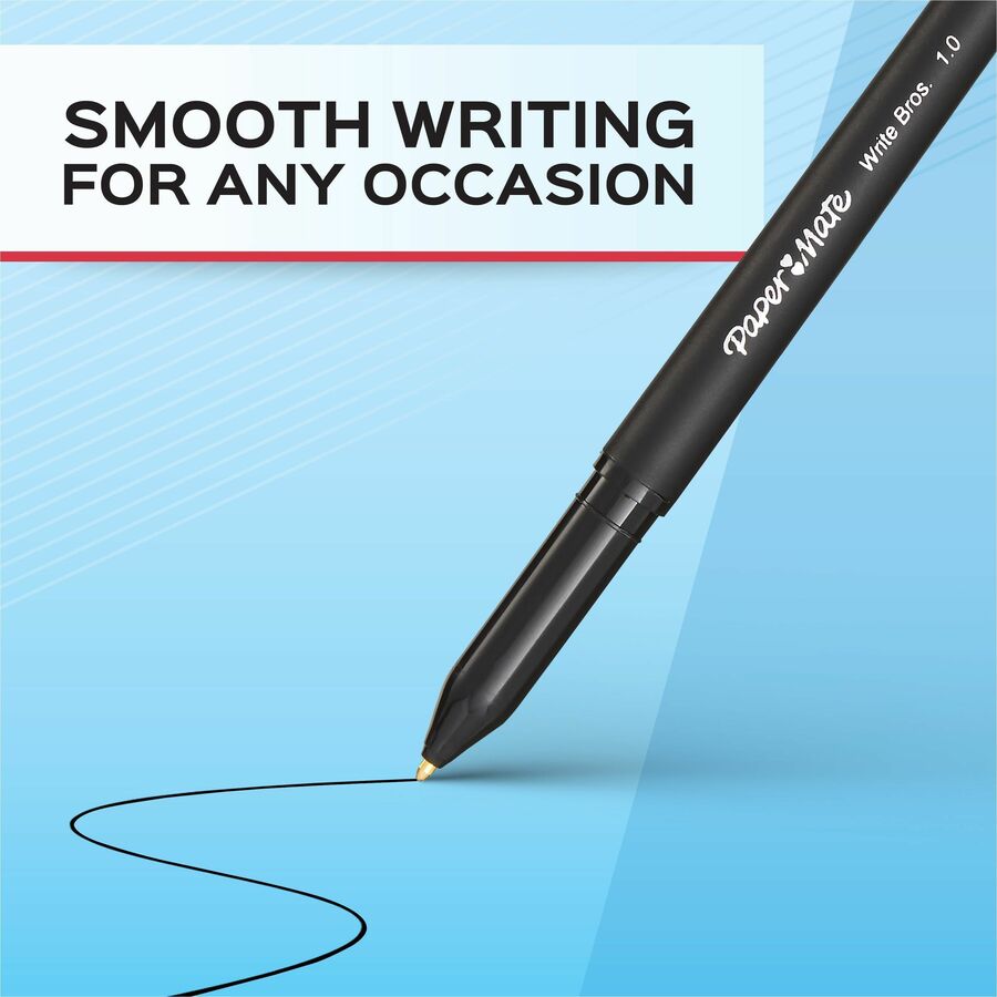 Paper Mate Ballpoint Stick Pens - Medium Pen Point - Red Ink - Red Barrel - 1 Dozen